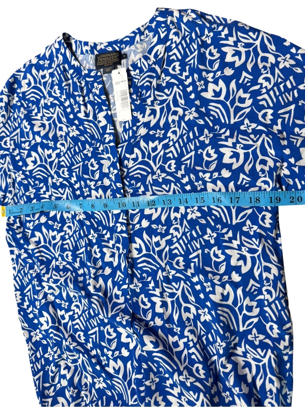 Pendleton Tala Floral Dress NWT Blue White Rayon Shift Dress Size Small - Picture 4 of 11